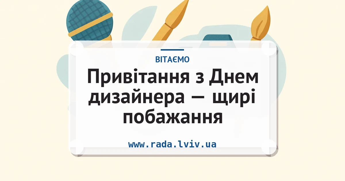 Привітання з Днем дизайнера — щирі побажання — листівка з підписом